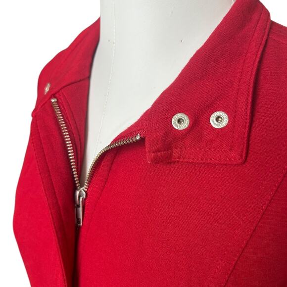 Chico's Women's Red Heavyweight Stretchy Knit Zip-up Jacket sz 1 or US 8 Classic - Picture 5 of 9